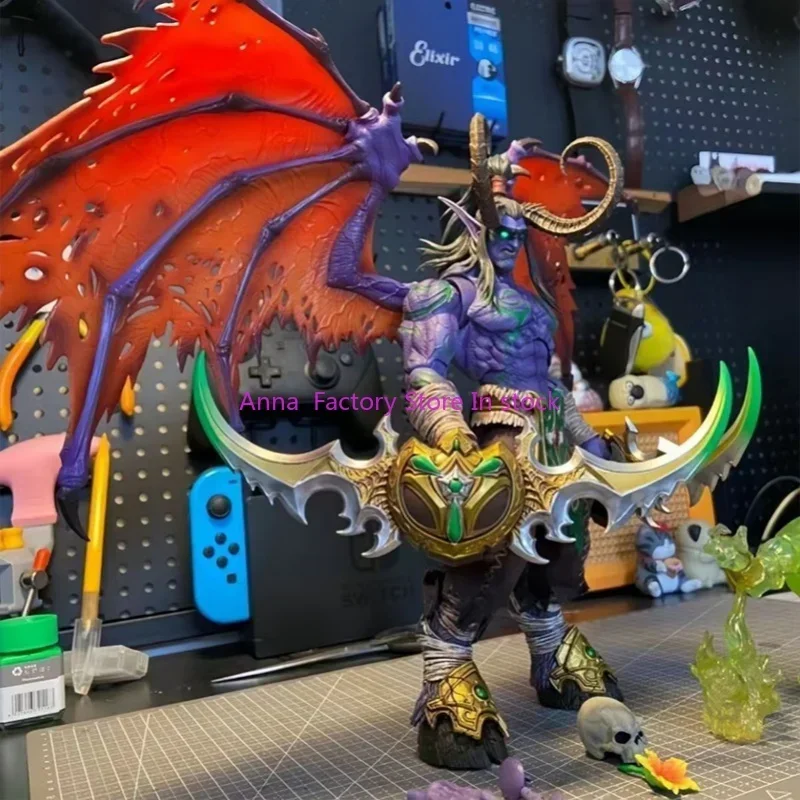 

In stock 25 cm World of Warcraft Second Generation Demon Hunter Yilidan Anime Action Character Toy Collection Model Decoration