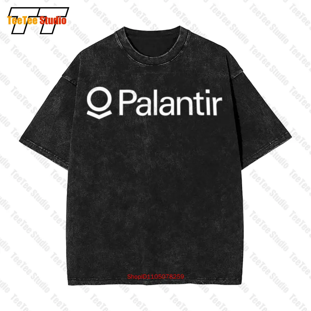 Palantir Logo Big Data Analytics Stock Invertidor Trader Vintage Camiseta de gran tamaño PY0F