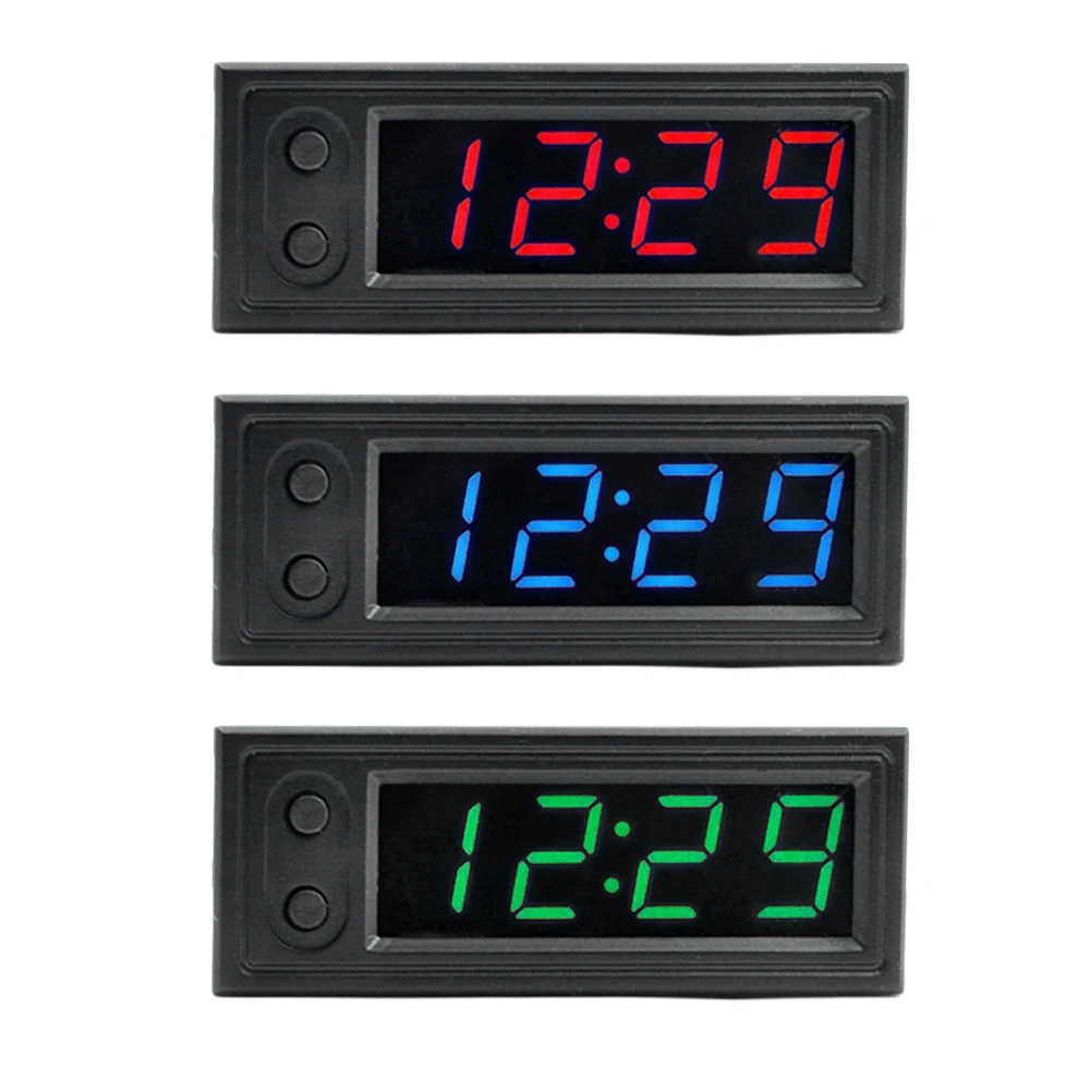 3 in 1 Car Temperature Clock LED Display Digital Clock Voltage Tester Luminous Electronic Clock Voltmeter Automobile Accessories