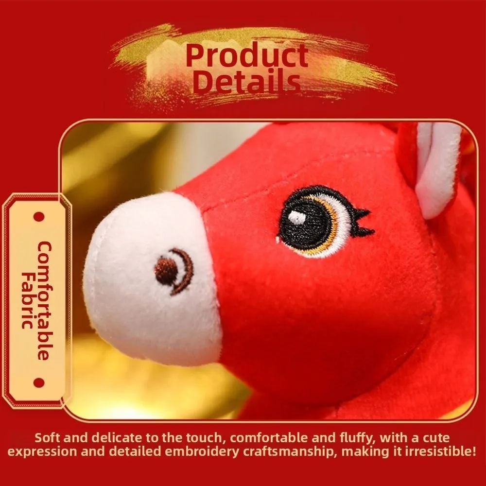 

Unique Cartoon Stuffed Animal Horse Fluffy Horse 13/20cm Chinese Zodiac Horse Soft Fluffy Animal Zodiac Horse Horse Ornament
