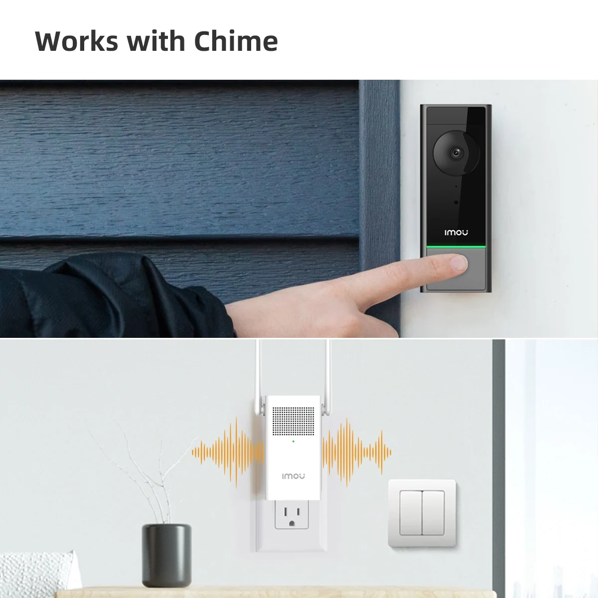 IMOU Video Doorbell Chime Set DB60 5MP 6200mAh Battery Two-way Audio Smart Home Security Doorbell IP65 Wireless