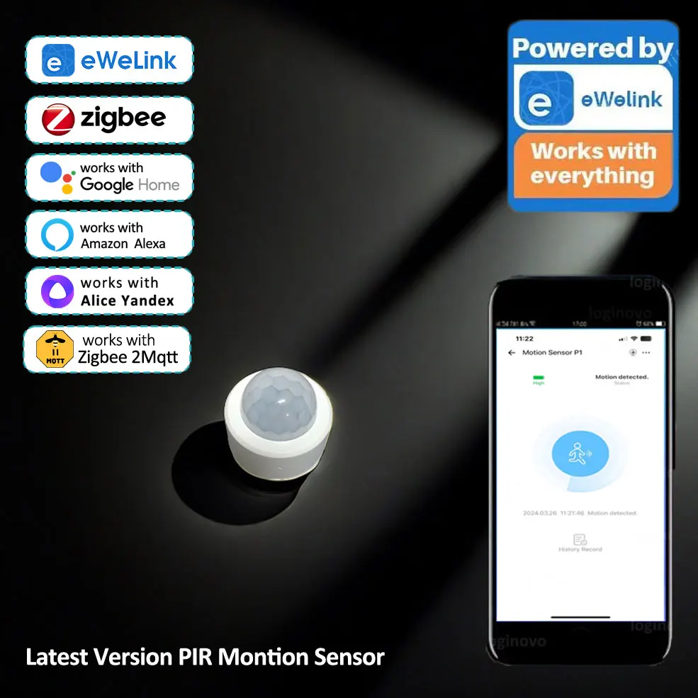 Zigbee-Sensor de movimiento humano para el hogar, Mini Sensor de movimiento PIR, Detector infrarrojo, seguridad Smart Life para Alexa, Google 2,