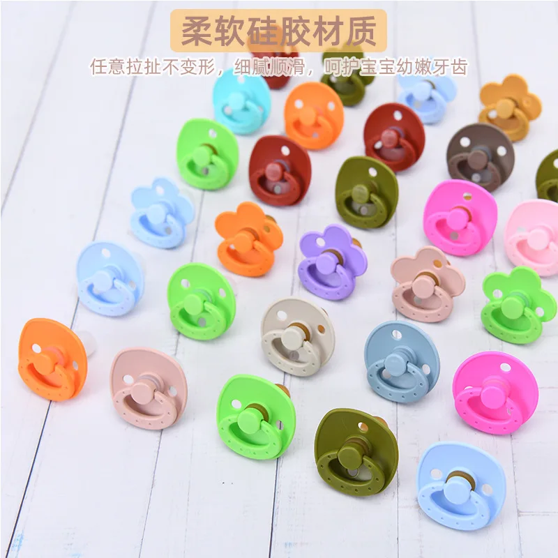 Food grade silicone latex toy mouth for newborns 0-6 months baby simulation round head pacifier nipples