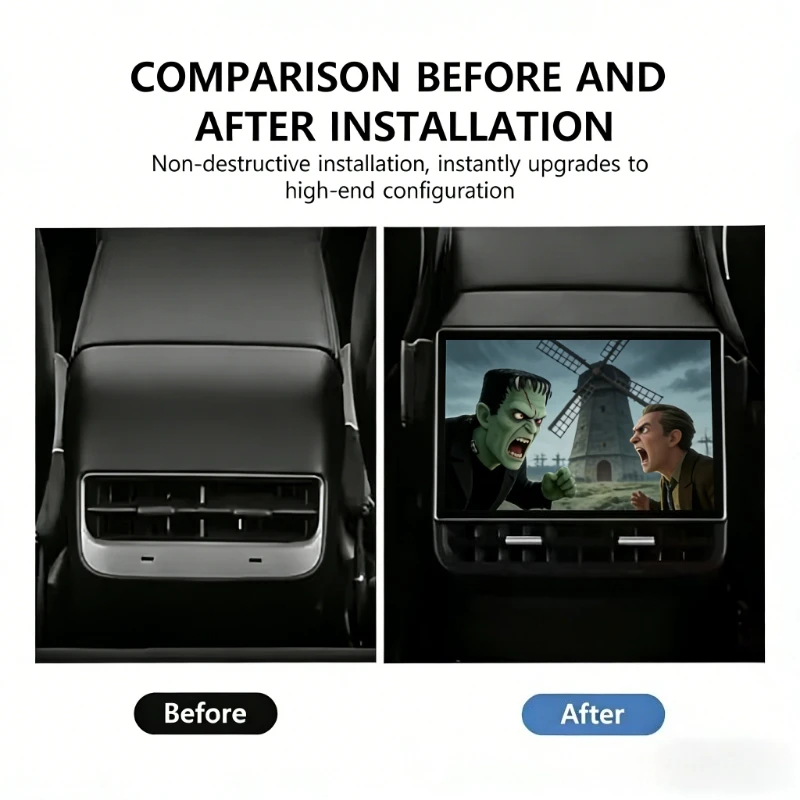 New Style 8.66 Inches Rear Display Screen 4G+64G Wireles EntertainmentCarplay Andriod Auto for Tesla Model Y 3  Car Accessories