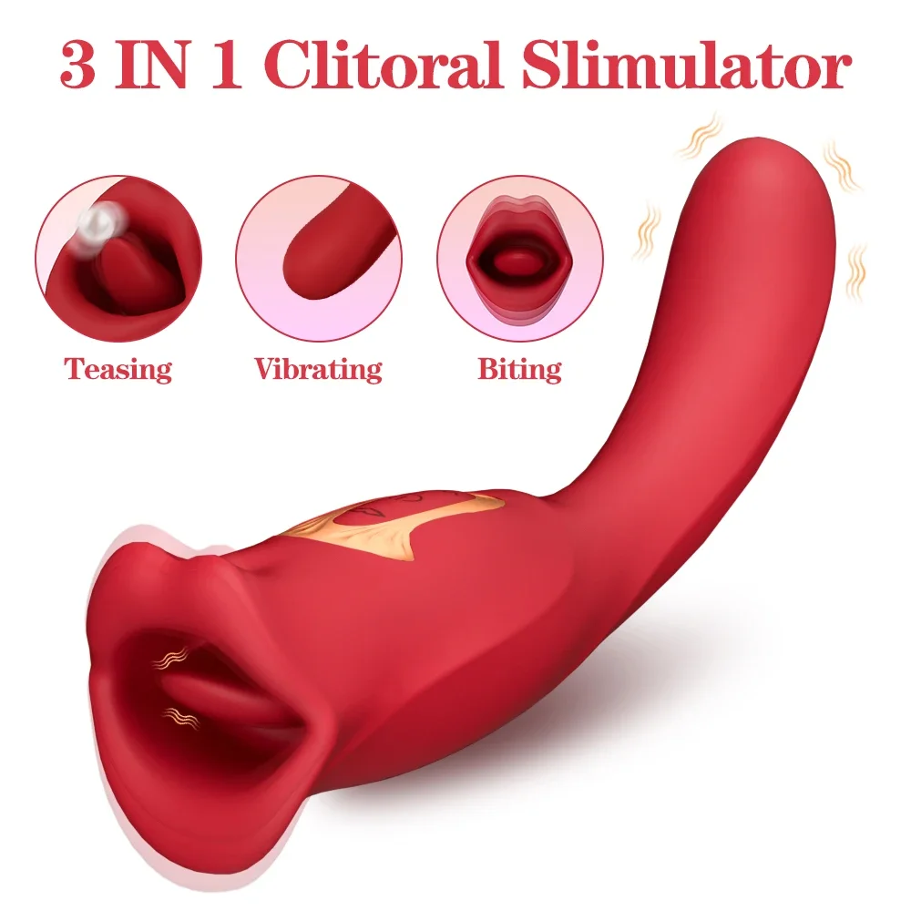 اللسان لعق العض هزاز للنساء الفم البظر الحلمة AnalStimulator المهبل الهزاز الإناث الاستمناء لعبة الجنس الكبار