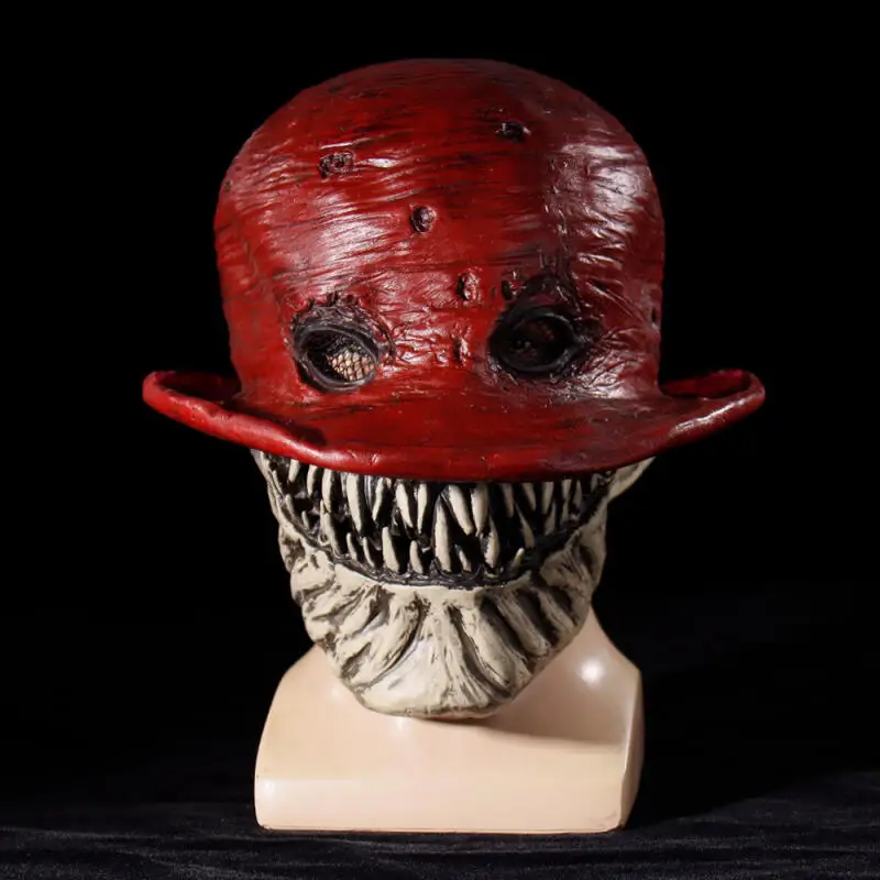 Eerie Sinister Clown Full Face Latex Mask Creepy Sharp Tooth Halloween Easter Cosplay Masquerade Adult Costume Accessories