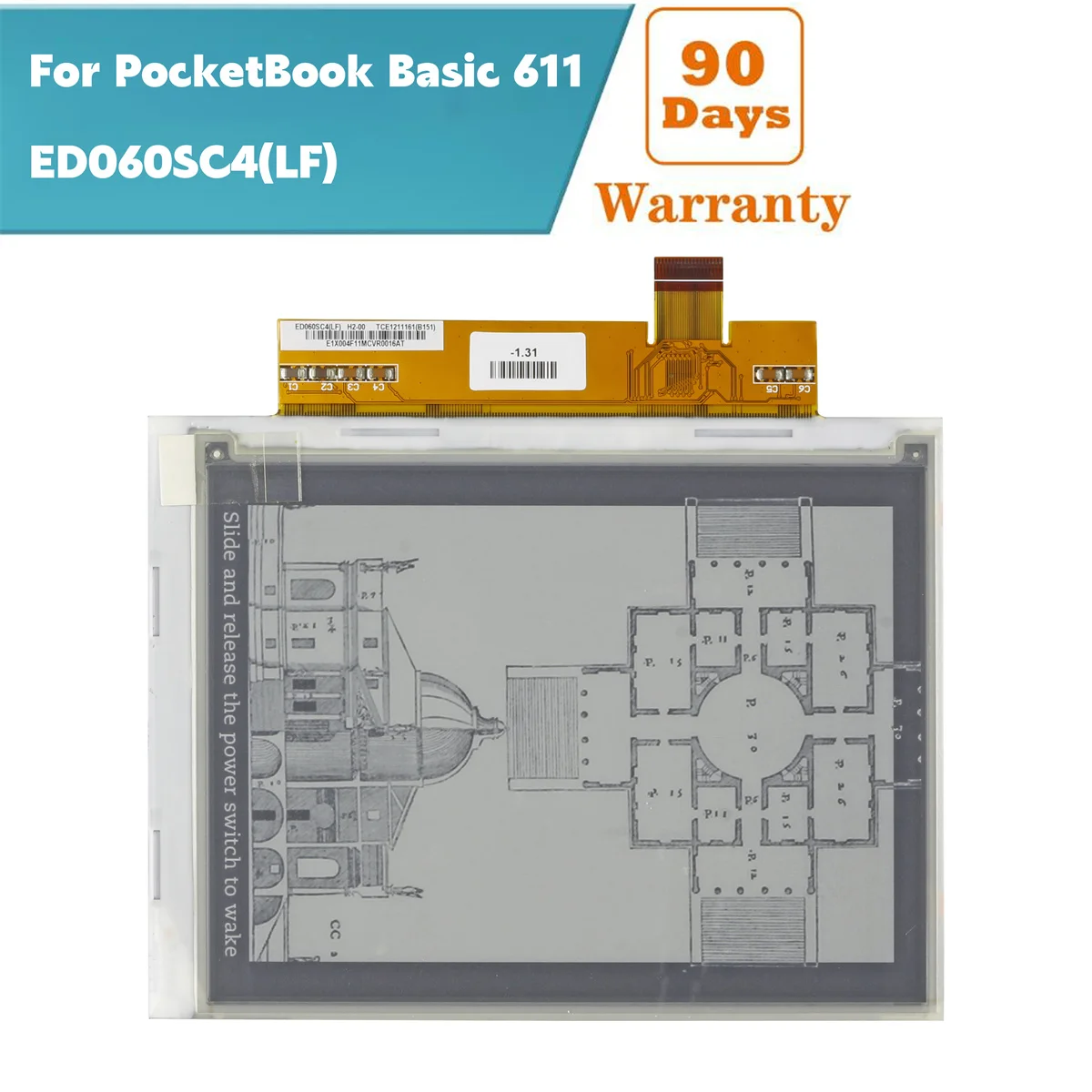 6 Inch Eink Screen ED060SC4(LF) For PocketBook Basic 611 PB611 Ebook Reader Display Replacement Parts