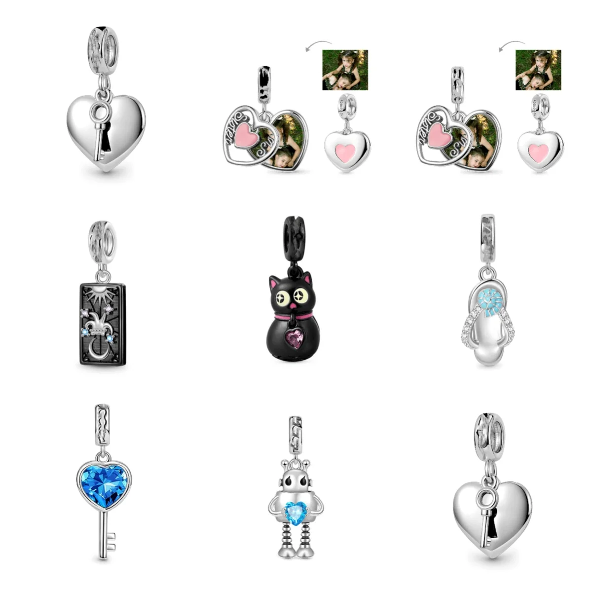 Love Blue Gem Key and Lock Love Jewelry Pendant, The Combination of The Two Is More Aesthetic