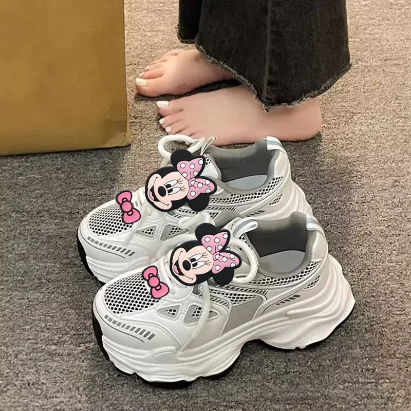 Zapatillas de deporte Disney para niños, nuevos zapatos informales cómodos y transpirables de moda para primavera y otoño de Mickey Mouse, zapatos para correr para estudiantes