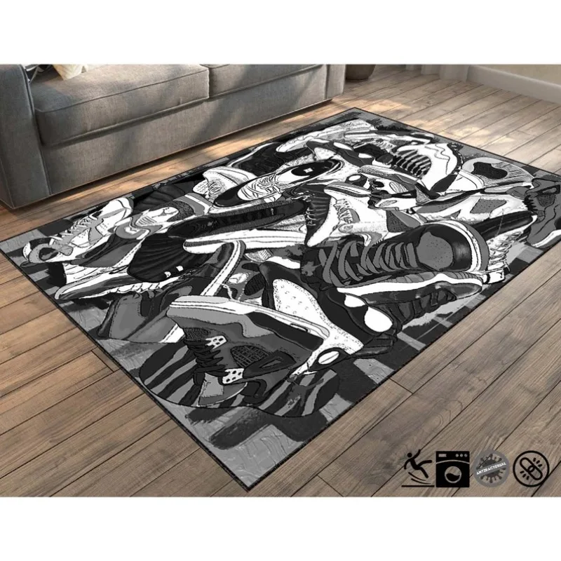 Dark Colour Sneakers Rug Sneakers Shoes Rug Street Cool Rug Sneakers Decor Rug Sneaker Ar Fashion Street Rug