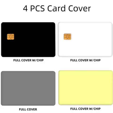 Solid Color 1 Set Of 4 Pcs Matte Film Cover Skin Sticker For Credit Card Bank Debit Bus Card
