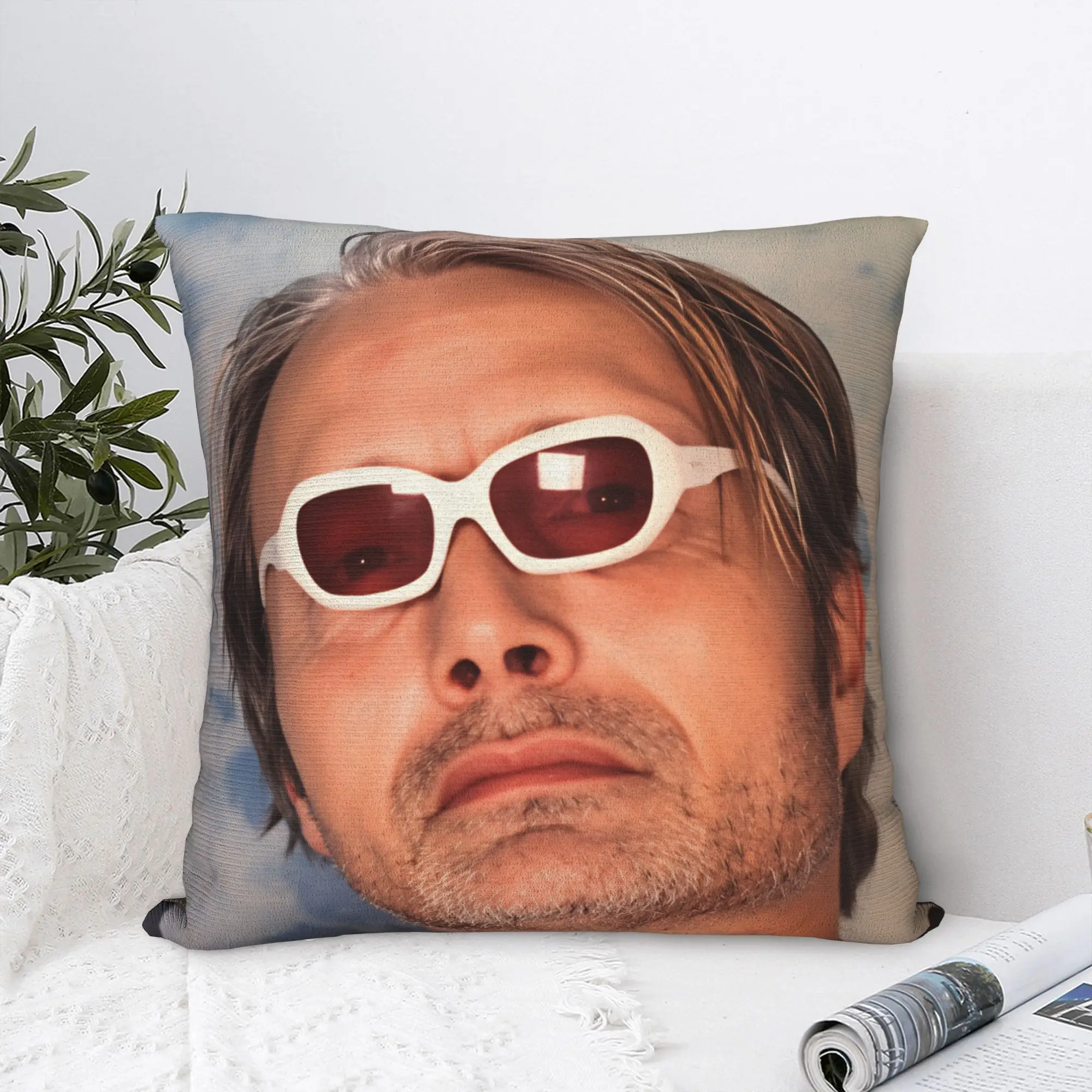 Mads Mikkelsen H-Hannibal Face Pillow Case  Comfy Pillow Cover Funny Pillowcases For Sofa Car Home Decor