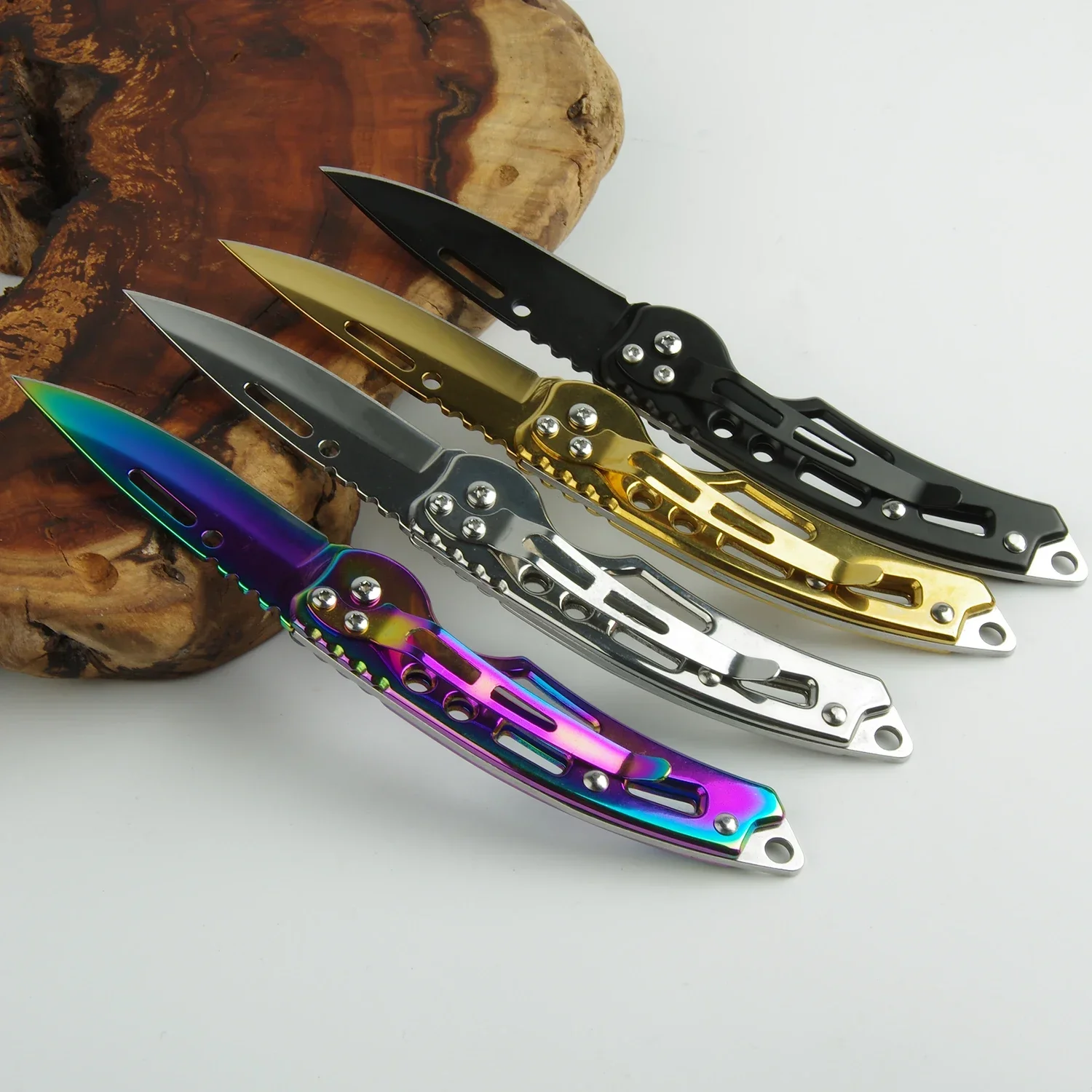 Stainless Steel Keychain Folding Knife Outdoor Carrying Knife Mirror Sharp Pocket Knife Fruit Knife Folding Knife