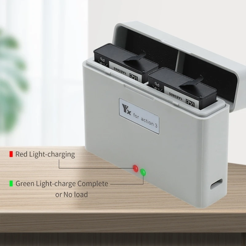 Hot Battery for OSMO Action 3 5V3A Input Battery Hubs 4.4V/1.5Ax2 Output Batteries Storage Case