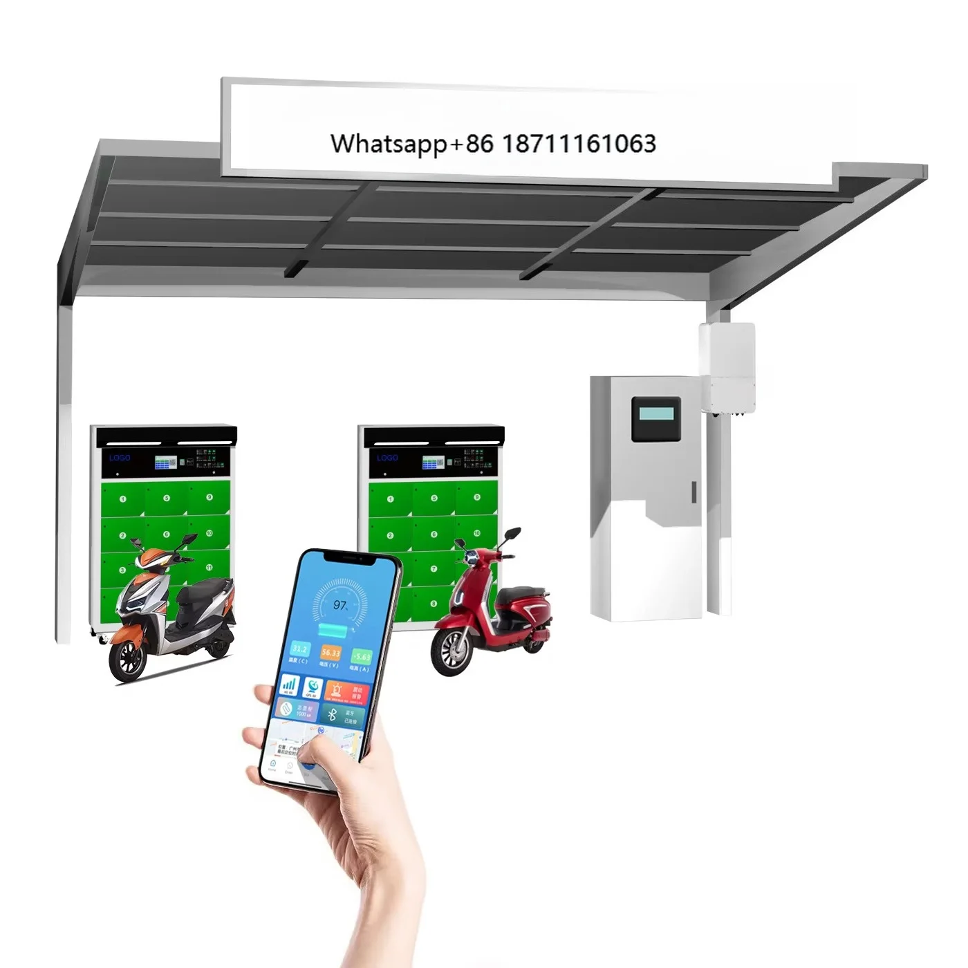 4-Way fast charging station Tuk Tuk tricycle electric motorcycle charging pile, 48V-72V battery compatible intelligent detection