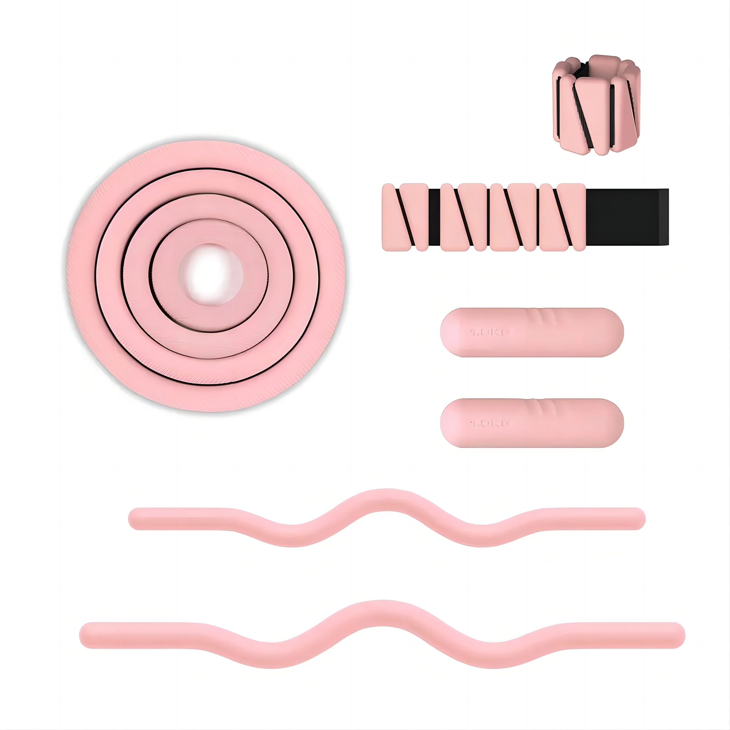 

Home Gym Equipment Fitness Pilates Bar Set Silicone Ankle Weights Hand Weights 1
