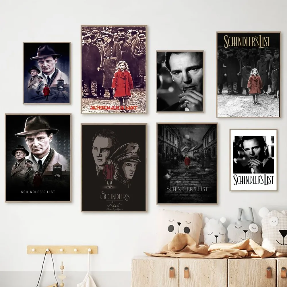 Classic Movie Schindlers List Poster Kraft Paper Vintage Poster Wall Art Painting Study Aesthetic Art Small Size Wall Stickers