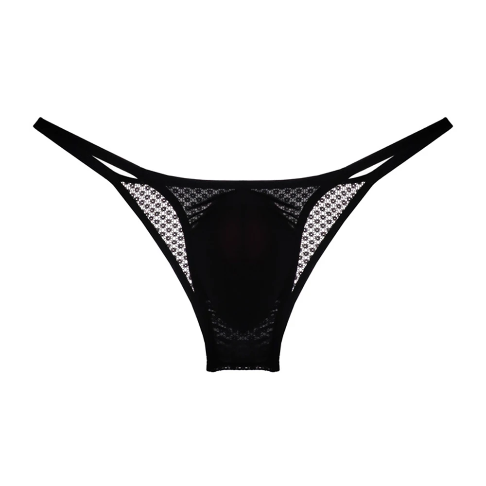 Sexy Men\'s G-String Penis Pouch Gay Underwear Enhance T-Back Briefs Mesh Sheer Low Rise Lingerie See Through Ultra-Thin Panties