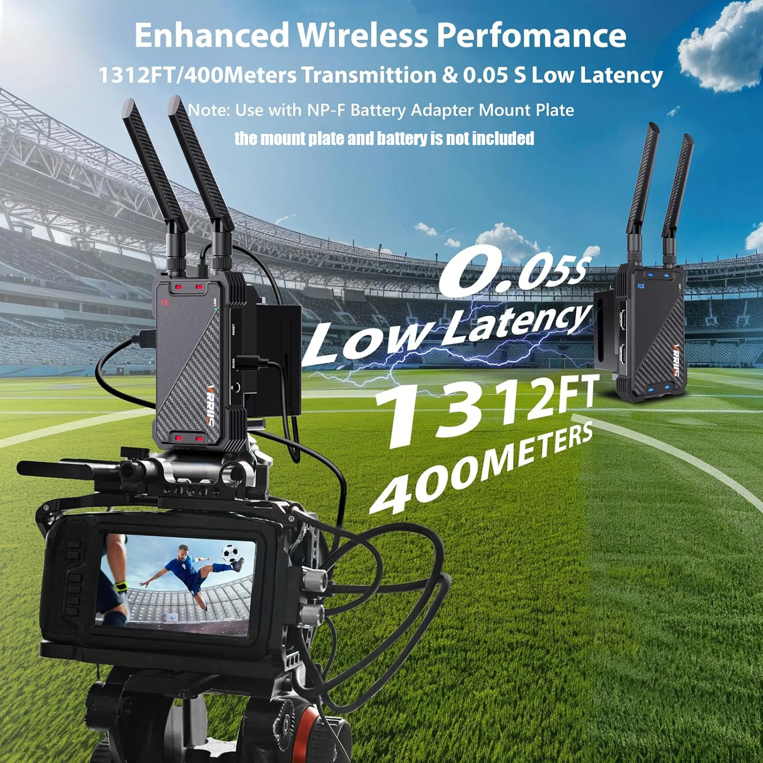 5G 400M Wireless HDMI Video Transmitter Receiver Extender Support 1 Send 5 Receive Battery for Camera Laptop PC To TV Projector