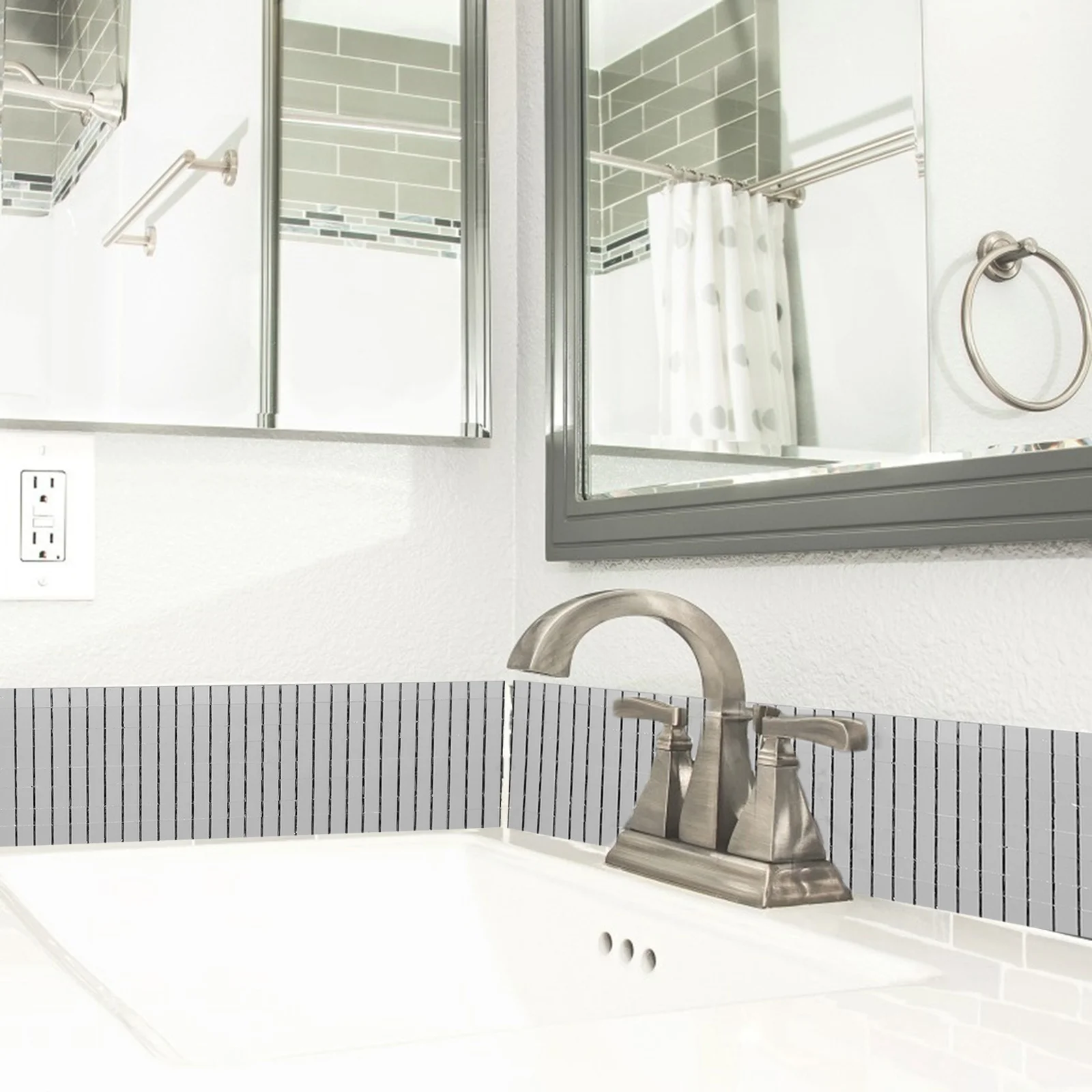 

1 Roll Mosaic Wall Sticker Self Adhesive Mini Square Glass Mirror Tiles Waterproof Tile Stickers for Home Office Bathroom