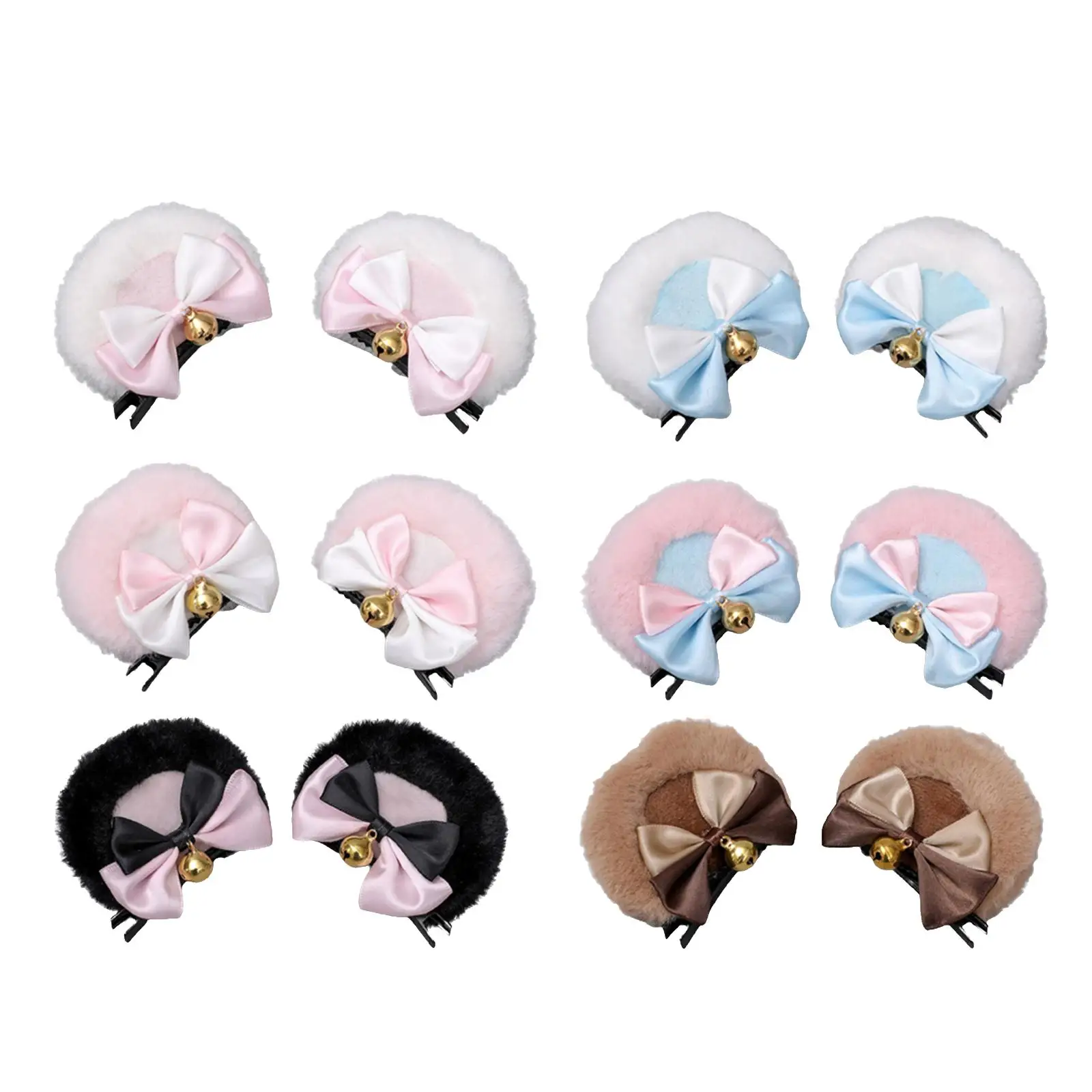 2pcs Bear Ear Hair Clip Headdress Party Headpiece Headwear Cartoon Animal Ears Hair Clips for Birthday Party Anime Theme Women