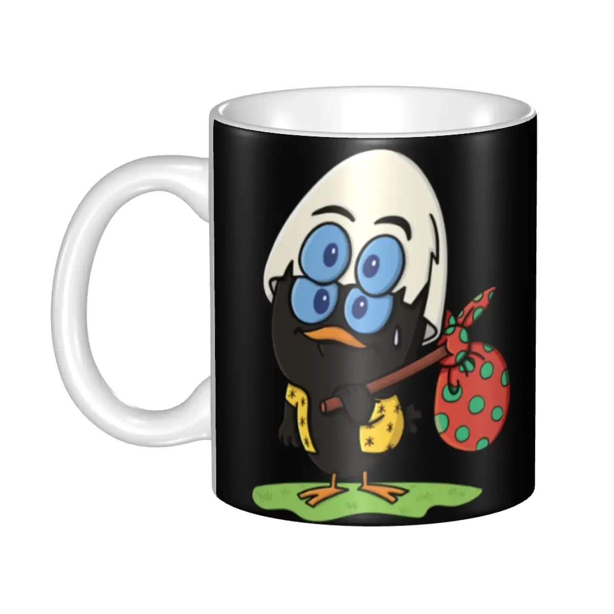 Personalized Cute Calimero Coffee Mug DIY Comic Cartoon Chiken Ceramic Milk Tea Cups Men Women Outdoor Work Camping Mugs