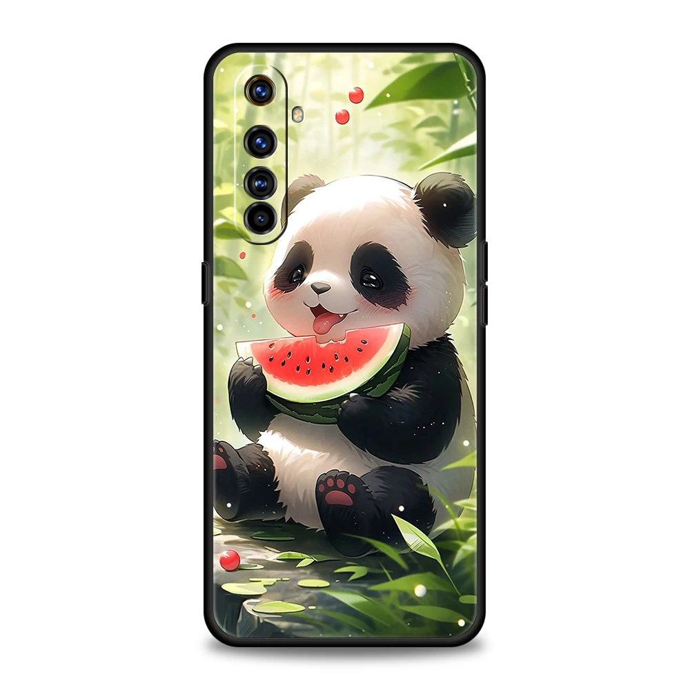 Cartoon Lovely Panda Phone Case for Oppo A17 A12 A57 A74 A16 Find X5 X6 A52 A53 A54 A15 Reno 6 Z 7 Pro A9 2020 5G Silicone Shell