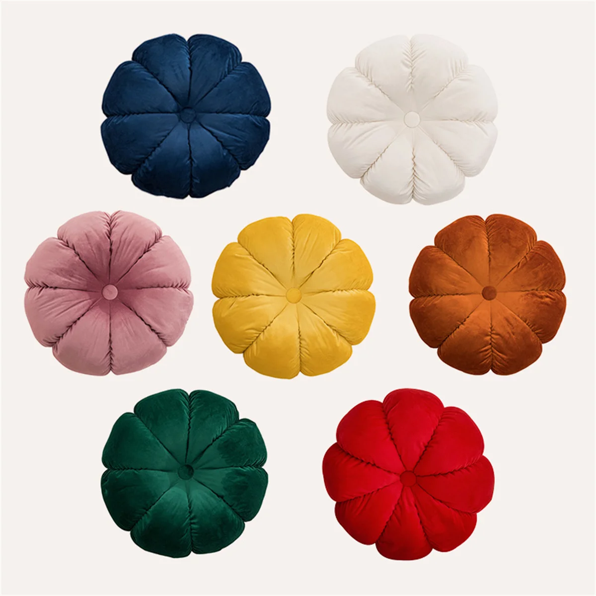 

Nordic Ins Style Pillow Velvet Pumpkin Cushion Solid Color Handmade Pleated Cushion Office Chair Cushion Sofa Decoration 45CM