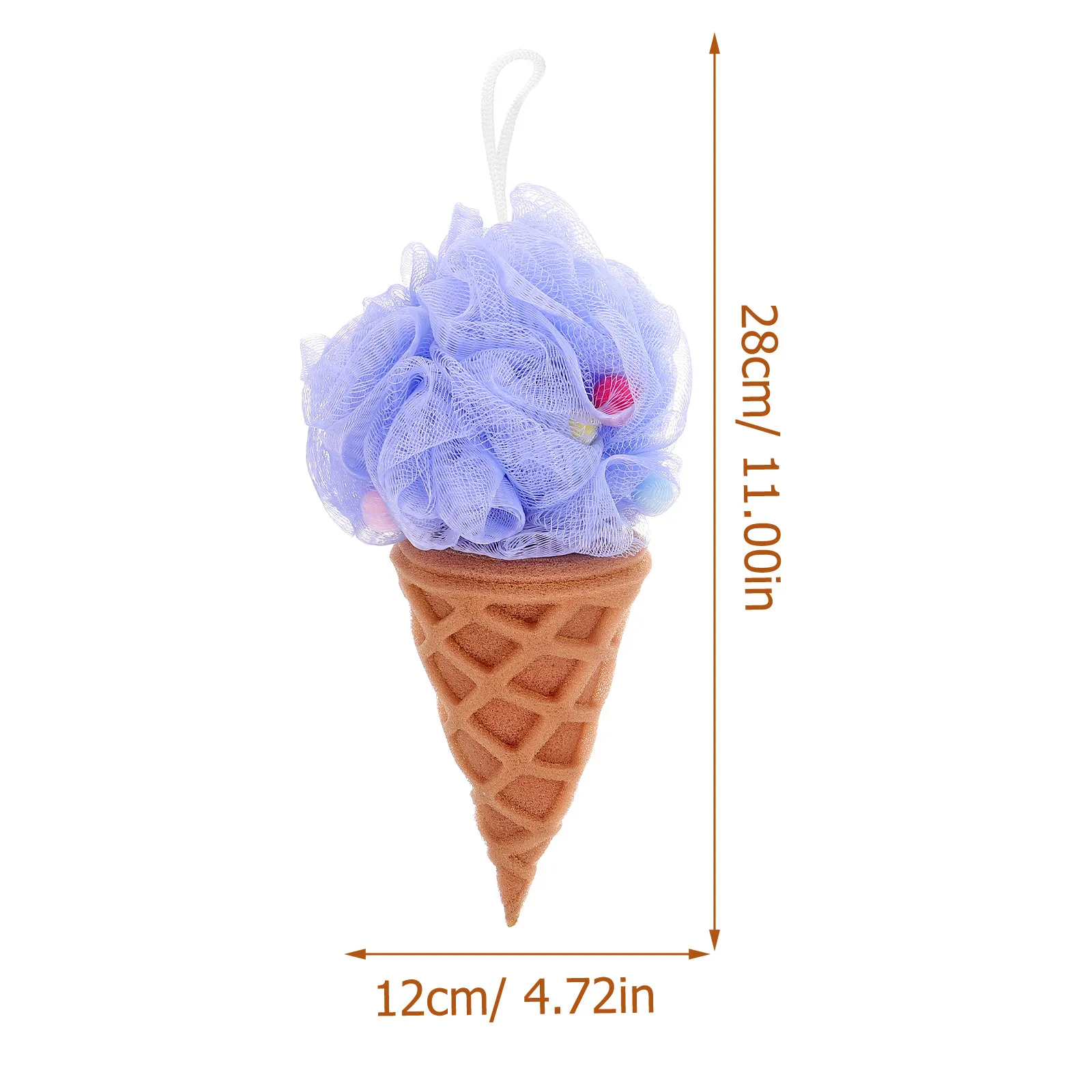 2Pcs Ice Cream Shower Balls Premium Nylon Bath Sponge Gentle Exfoliating Body Scrub Portable Elastic Loofah Shower Accessory