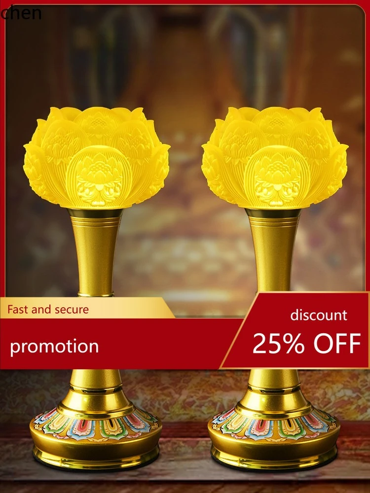 Cz glazed lotus ornament lotus ornament buddhist hall guanyin lotus long bright ornament in front of buddha