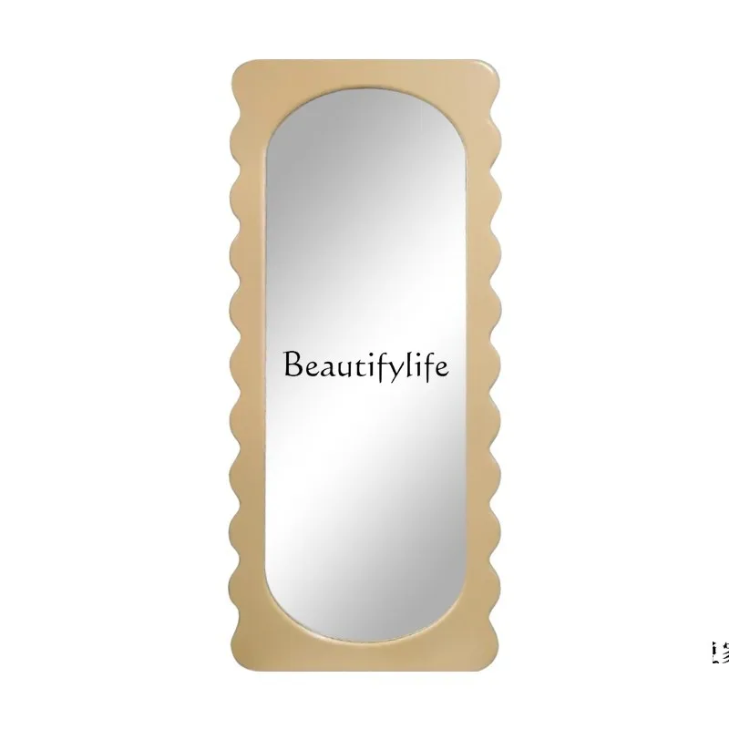 Wave Full-Length Mirror Household Light Luxury Floor Cream Style Special-Shaped Wall Hanging Full-Length Mirror