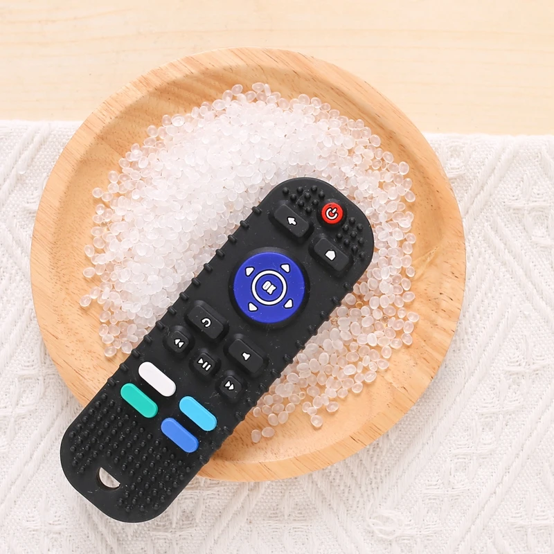 طفل سيليكون لعبة التحكم عن بعد BPA الحرة سيليكون التسنين الطفل مكافحة الأكل اليد التسنين عصا الكرتون مهدئا لدغة اللعب هدية