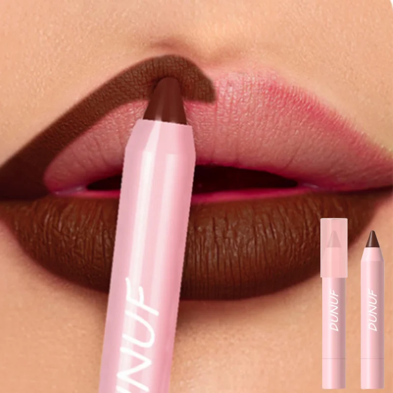 Matte Lipliner Lipstick Waterproof Lasting Non-stick Cup Moisturising Lips Tint Red Brown Contour Lipstick Sexy Makeup Cosmetic