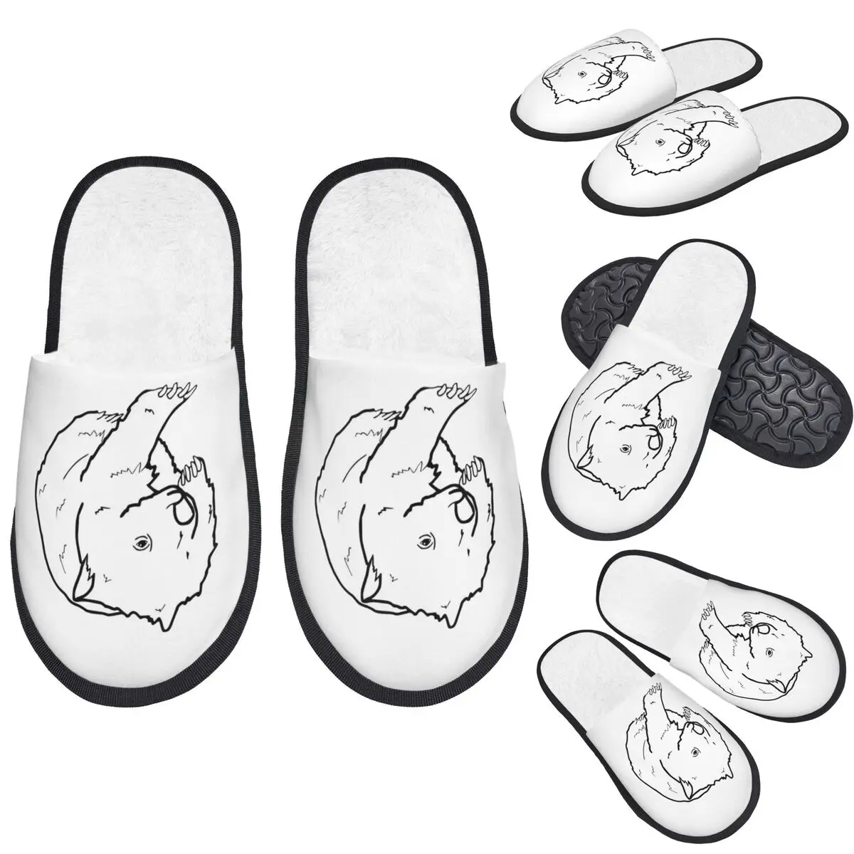 

Тапочки с рисунком австралийской вамба на заказ, теплые мягкие женские домашние тапочки из пены с эффектом памяти, уютная обувь для спальни