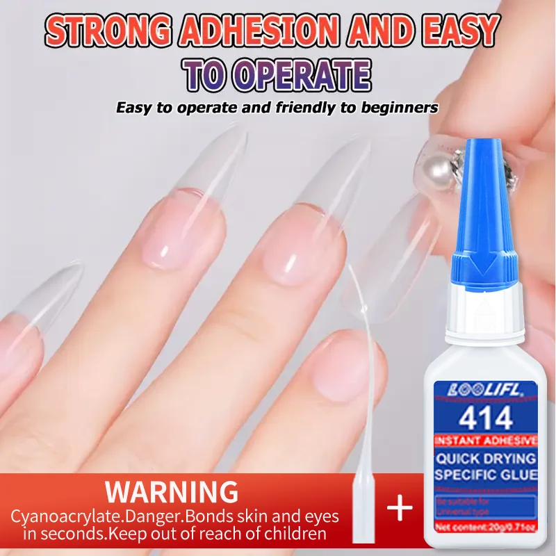 El gel de manicura transparente fuerte y duradero, un conjunto completo de pegamento incoloro impermeable y rentable, un solo tubo y un conjunto de bricolaje, un adhesivo profesional, adecuado para las tabletas de mani