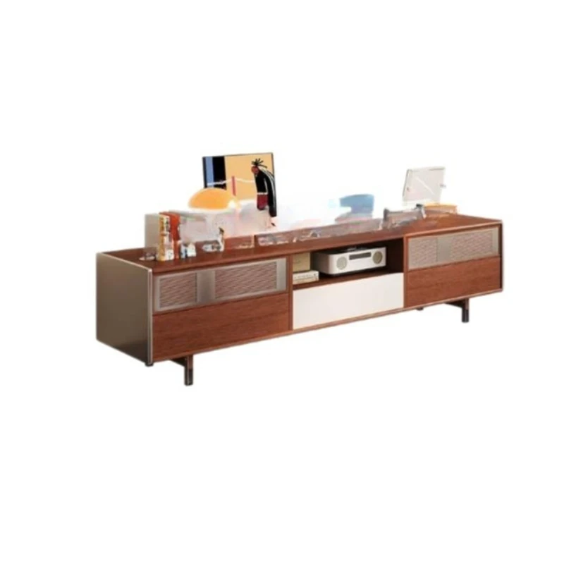 

Medieval style solid wood TV cabinet storage locker integrated small apartment coffee table side cabinet combination retro