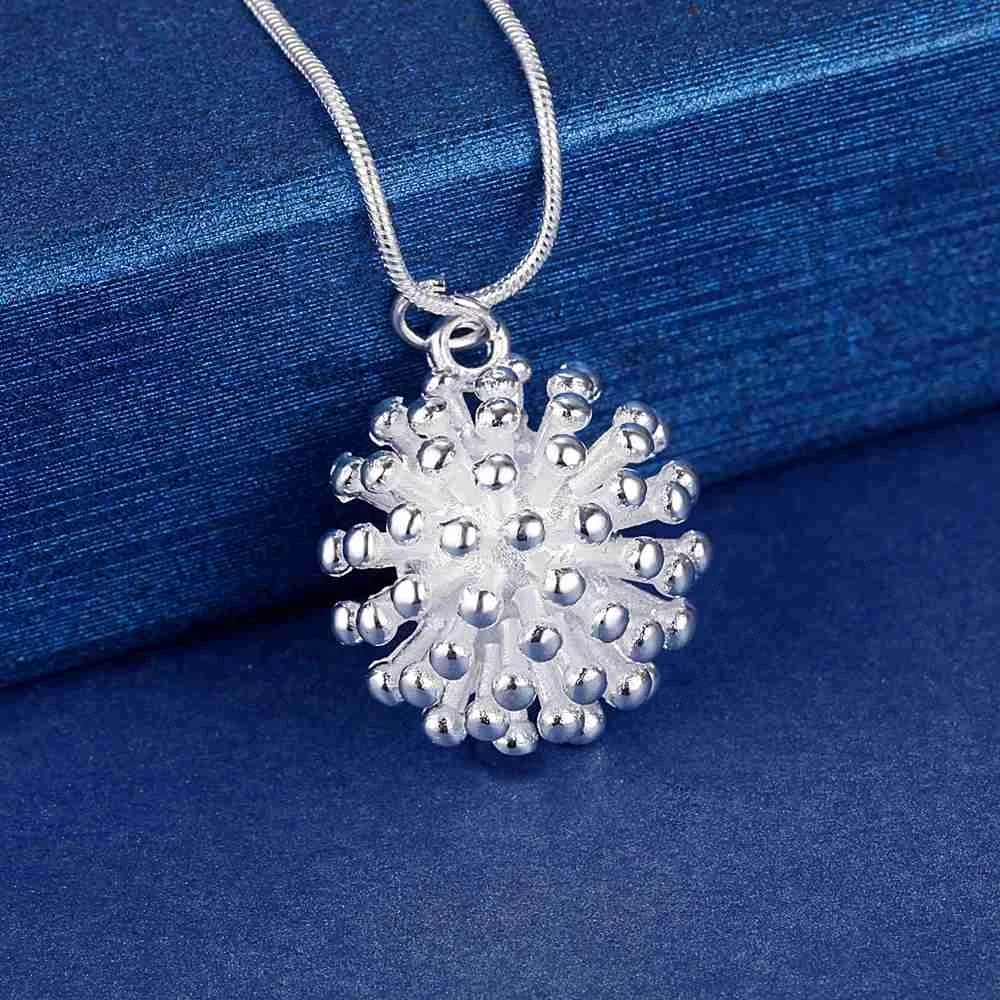 Hot Trend Brands 925 Sterling Silver Fireworks Pendant Necklace for Women Fashion Luxury Designer Party Wedding Jewelry Gifts