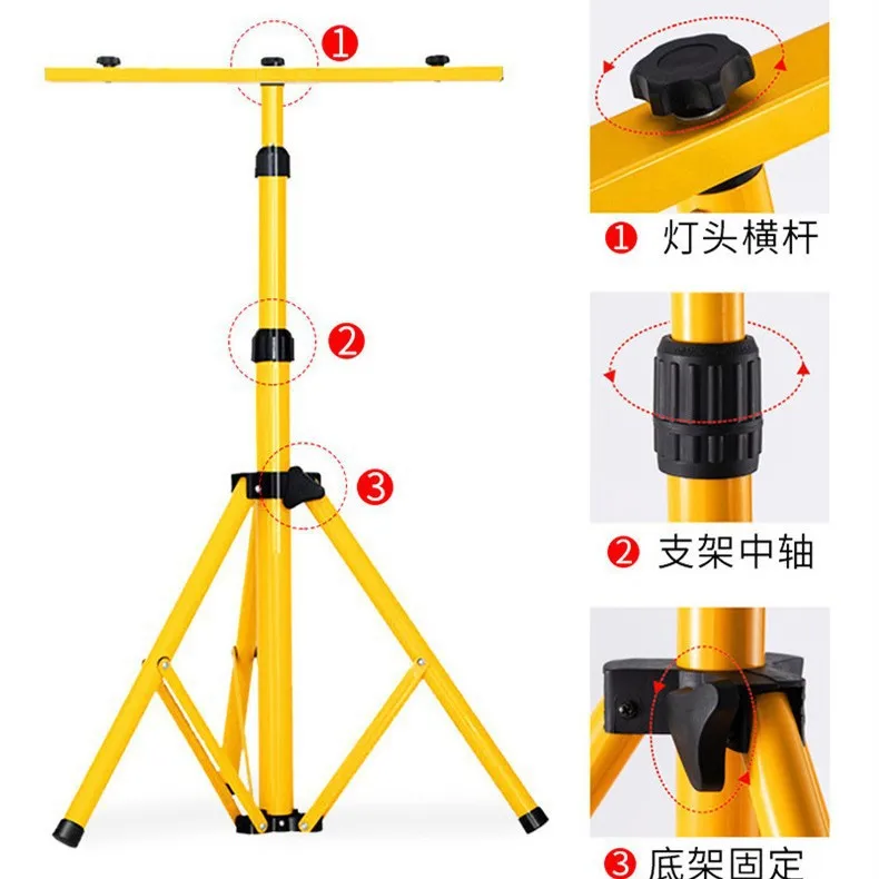 6500K 3 Head LED Work Light with Tripod Stand, 21000LM Portable Floodlight for Job Site