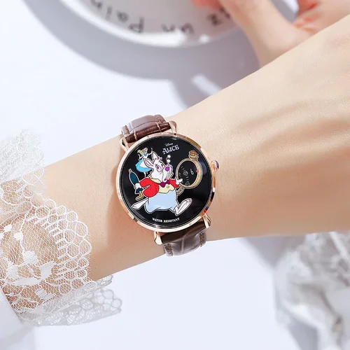 Imagen 2 del producto Reloj de cuarzo con diseño sin pines y esfera vintage de Disney para hombres y mujeres