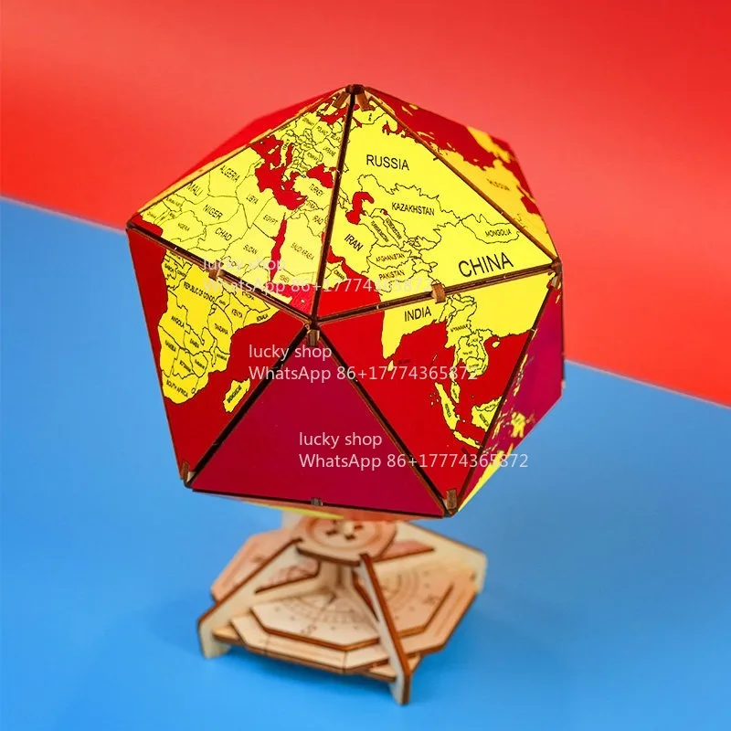 

Icosahedron Globe Ornament 3D Three-dimensional Puzzle Building Block Model DIY Handmade Hidden Storage Box Gift