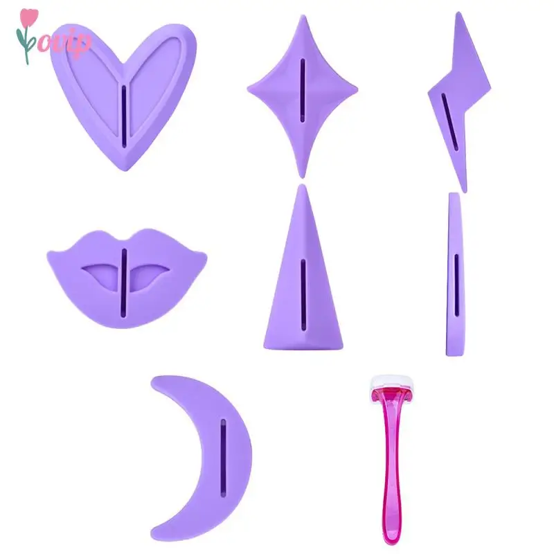 7Pcs Bikini Privates Shaving Stencil Set Female Pubic Hair Trimmer Shaver Sexy Secret Intimate Shaping Tools Hair Shaving