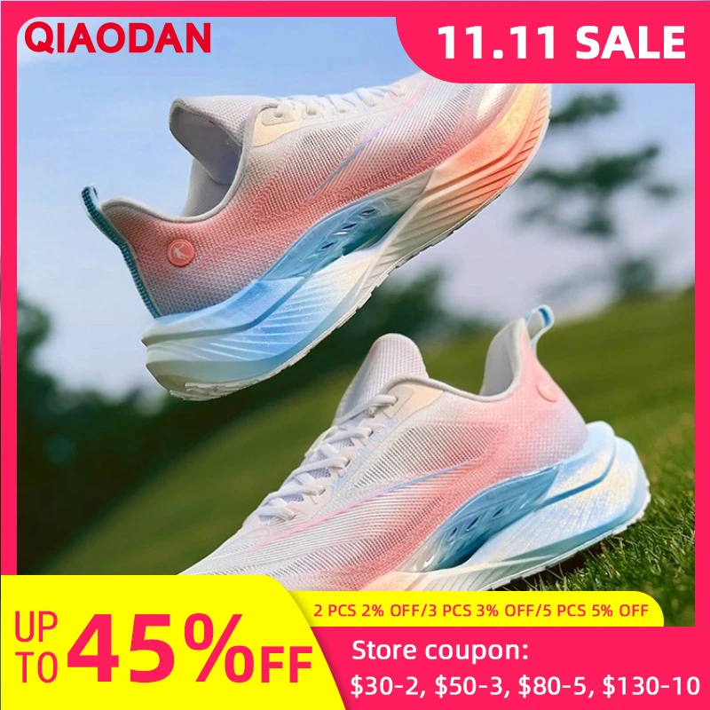 

QIAODAN Feiying TEAM3.0 Shock Absorption Professional Running Shoes Women 2025 New Breathable Light Thin Sneakers QXB022252226
