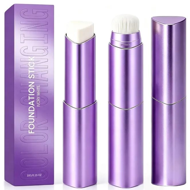 Dark Natural Color Lasting Foundation Brighten Complexion Even Translucent Base Makeup 2-in-1 Color-changing Foundation Stick