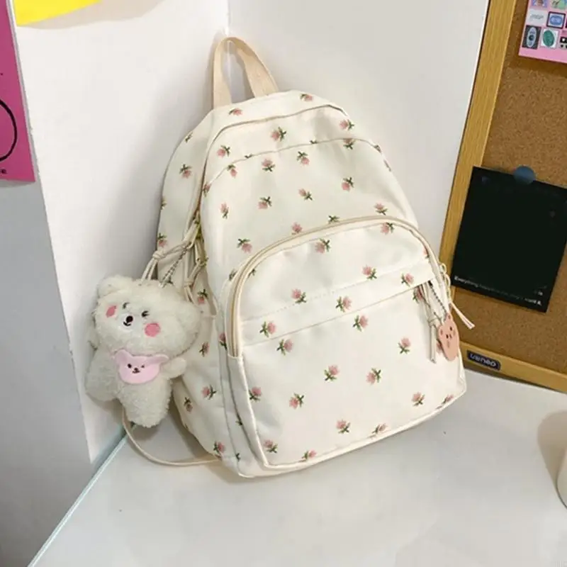 

63HC Women's Laptop Bookbag for Work School Travel Small Backpack Floral Print