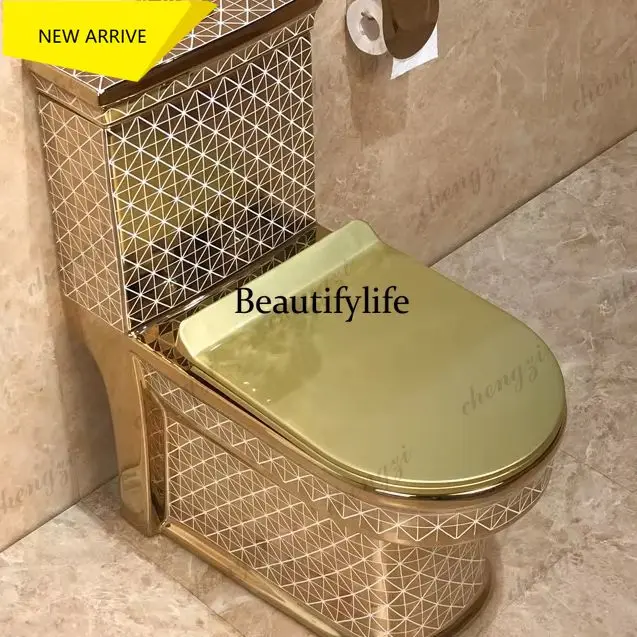 AB01  Modern Gold-Plated Electric Toilet Durable UF One-Piece Ceramic For Hotel Use