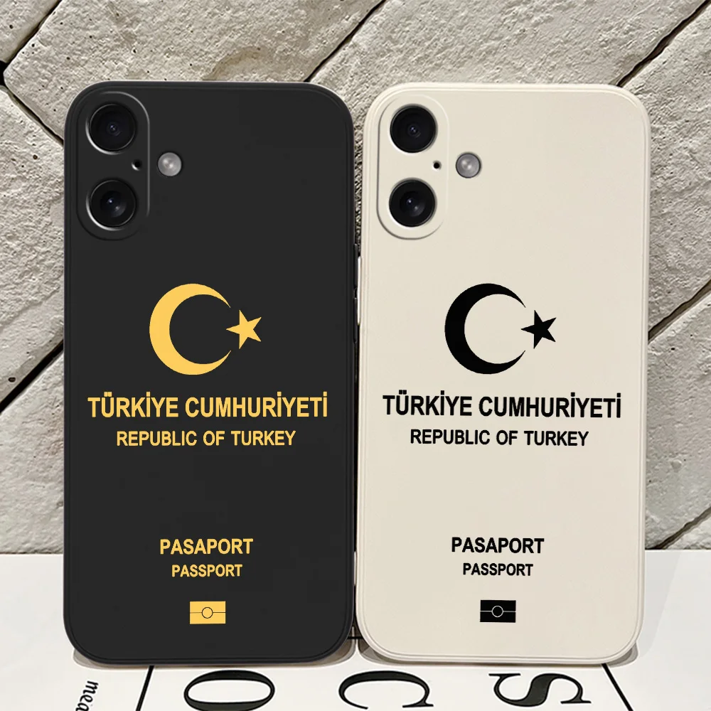 Turkey Passport Phone Case for iPhone 16 15 14 13 12 11 Pro Max Mini X XR XSMax 8 7 6 6S Plus Soft Silicone Back Cover