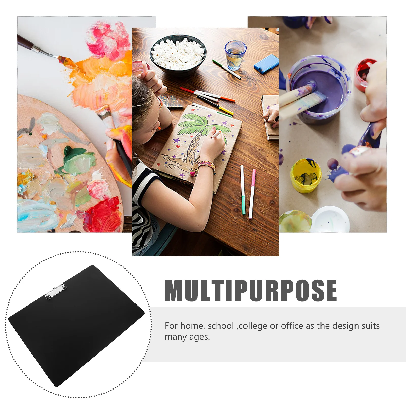 

A3 Size Plastic Clipboard Horizontal Thick Black Clip Board Drawing Office Paper Pad Drawing Painting Clipboard for School