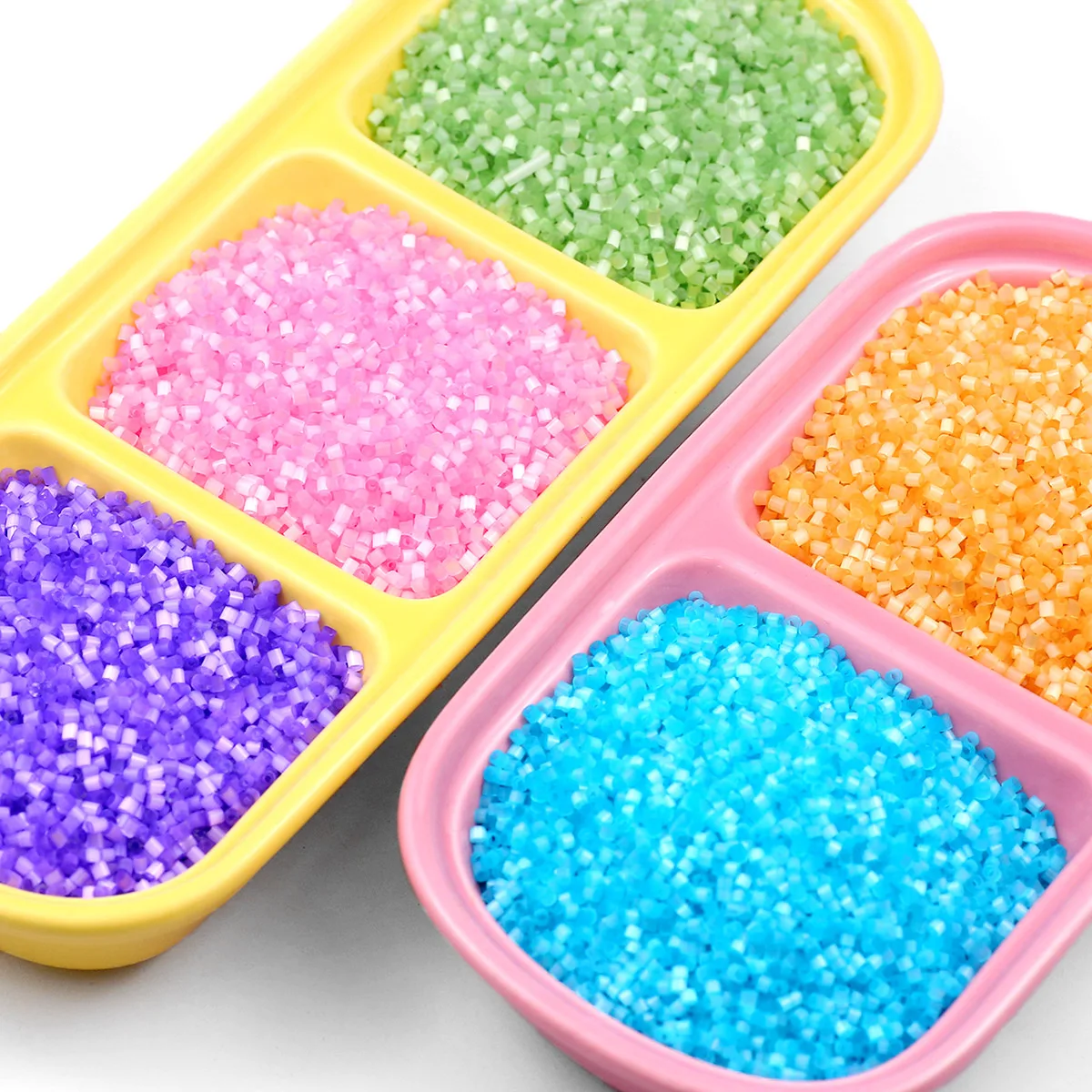 2 مللي متر عين القط أنبوب زجاجي البذور الخرز شفافة ملونة أنبوبي فضفاض الأرز حبة Craft بها بنفسك الحرفية أساور أقراط مجوهرات الإكسسوار