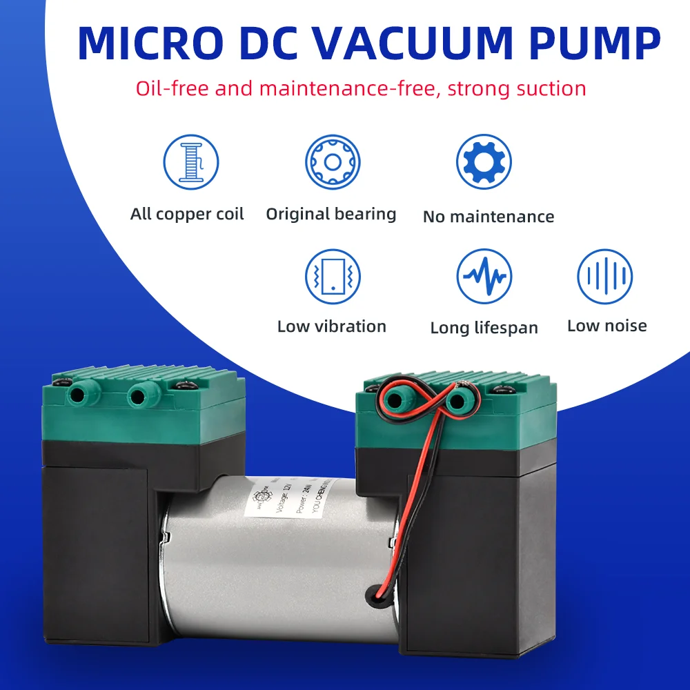 Air Compressor Pump Head Small DC High Pressure Suction Diaphragm Vacuum Pump For Ultrasonic Beautiful Skin Instrument