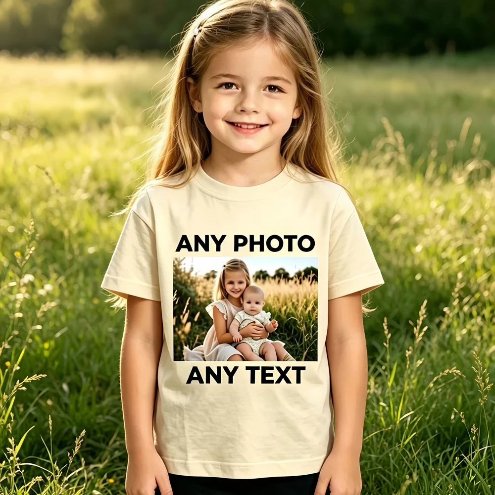 Custom Kids T-Shirt Blank Drawing Shirt Personalized Design Logo Photo or Text Children Boy Girl Art Shirt